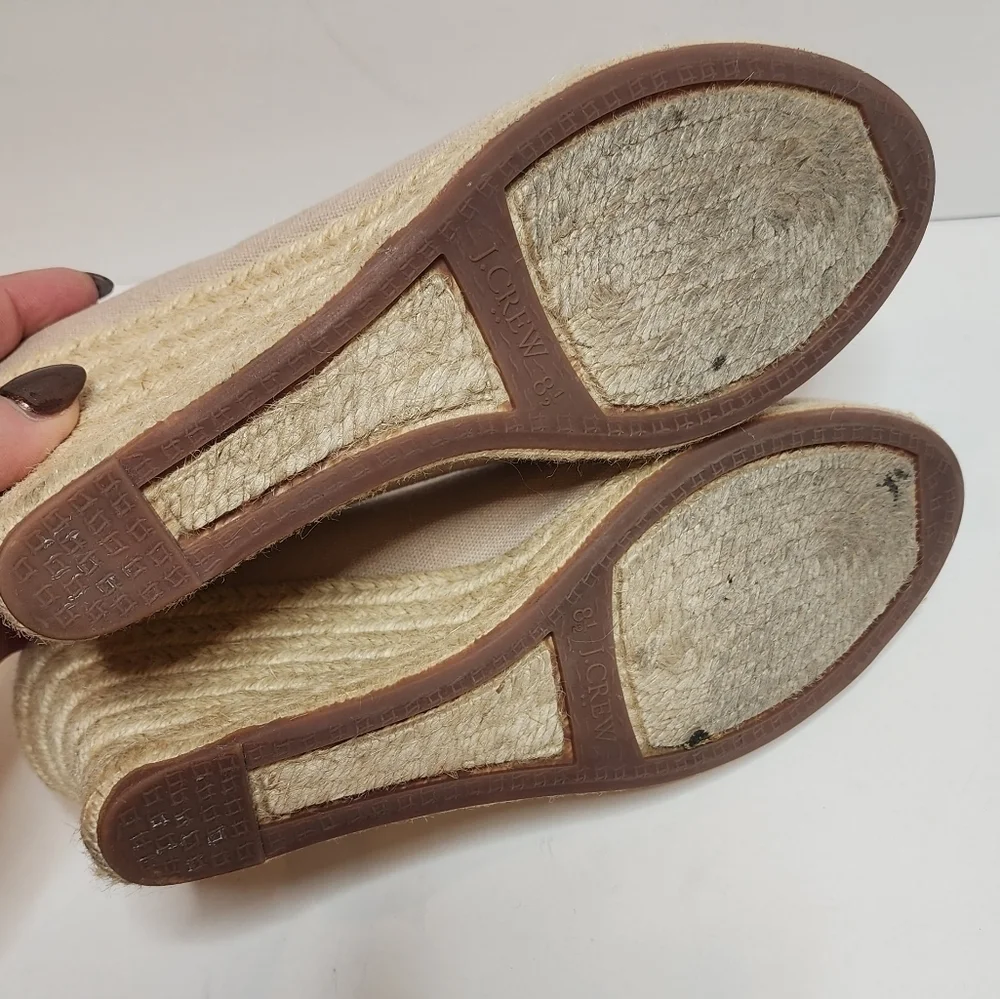 J. Crew Canvas espadrille wedges in Flax. Women's size‎ 8.5.
